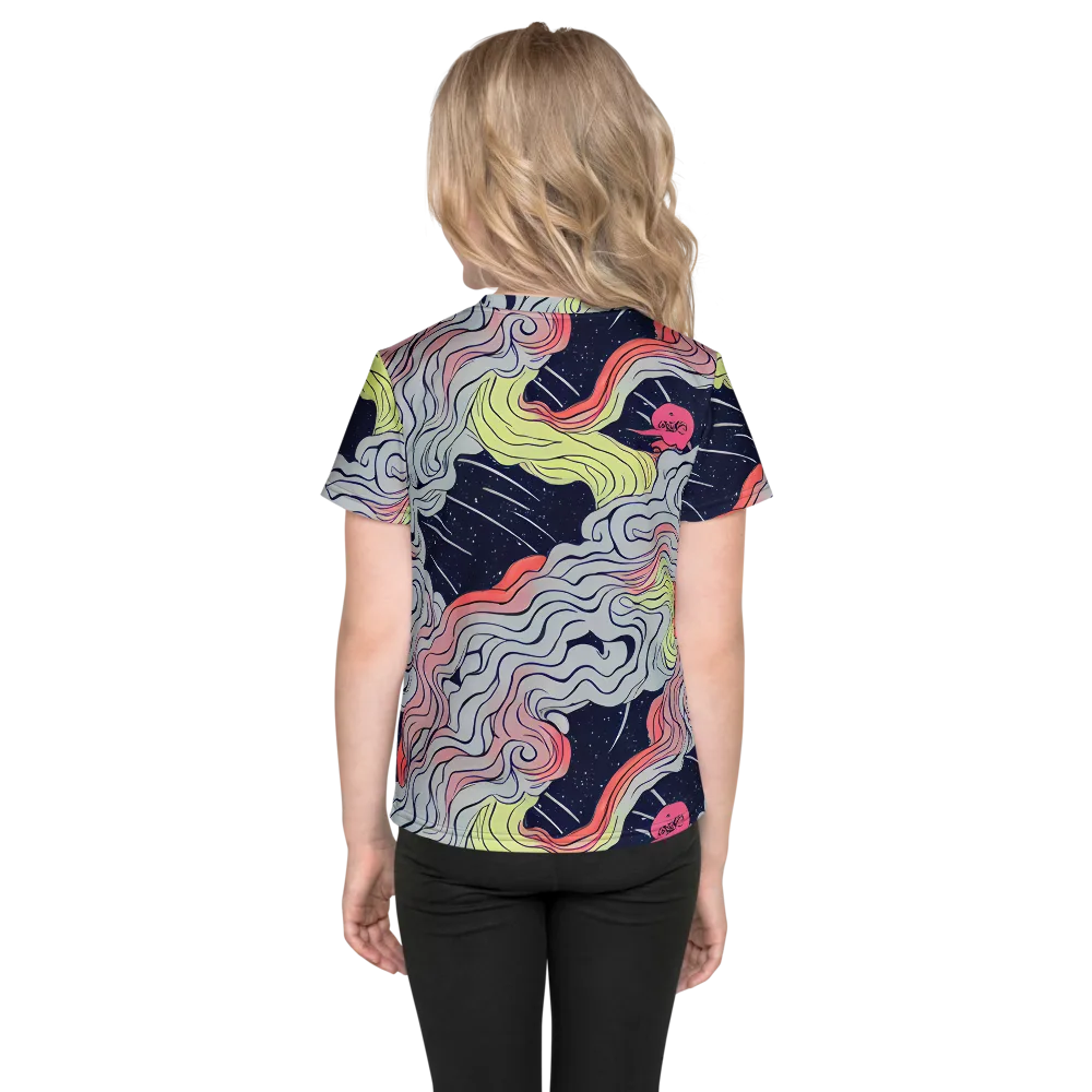 Stardust Drapery on Kids Crew Neck T-Shirt — Back