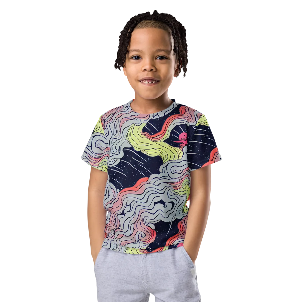 Stardust Drapery on Kids Crew Neck T-Shirt — Front