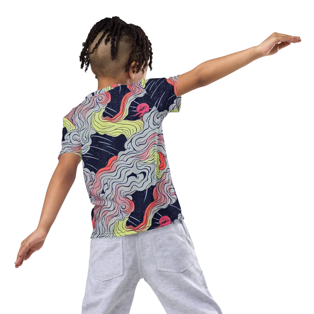 Stardust Drapery on Kids Crew Neck T-Shirt — Back