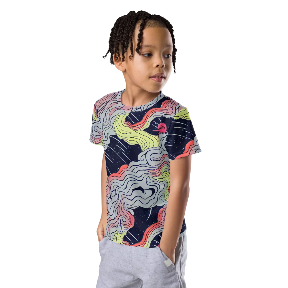 Stardust Drapery on Kids Crew Neck T-Shirt — Left Front