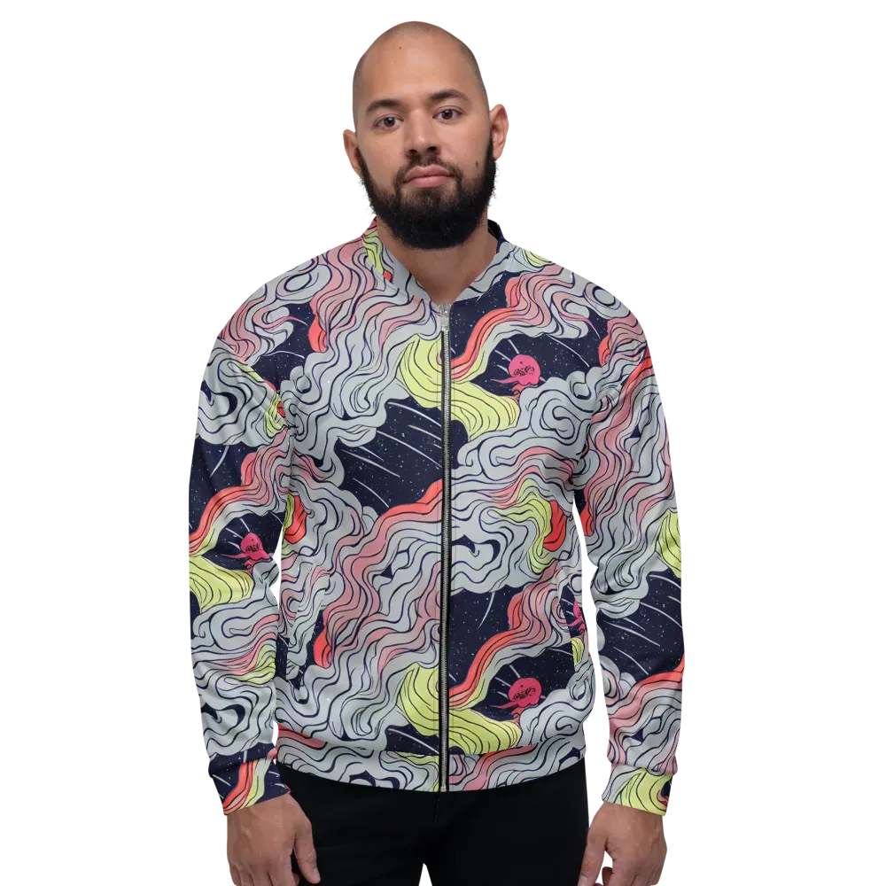 Stardust Drapery on Bomber Jacket — Front
