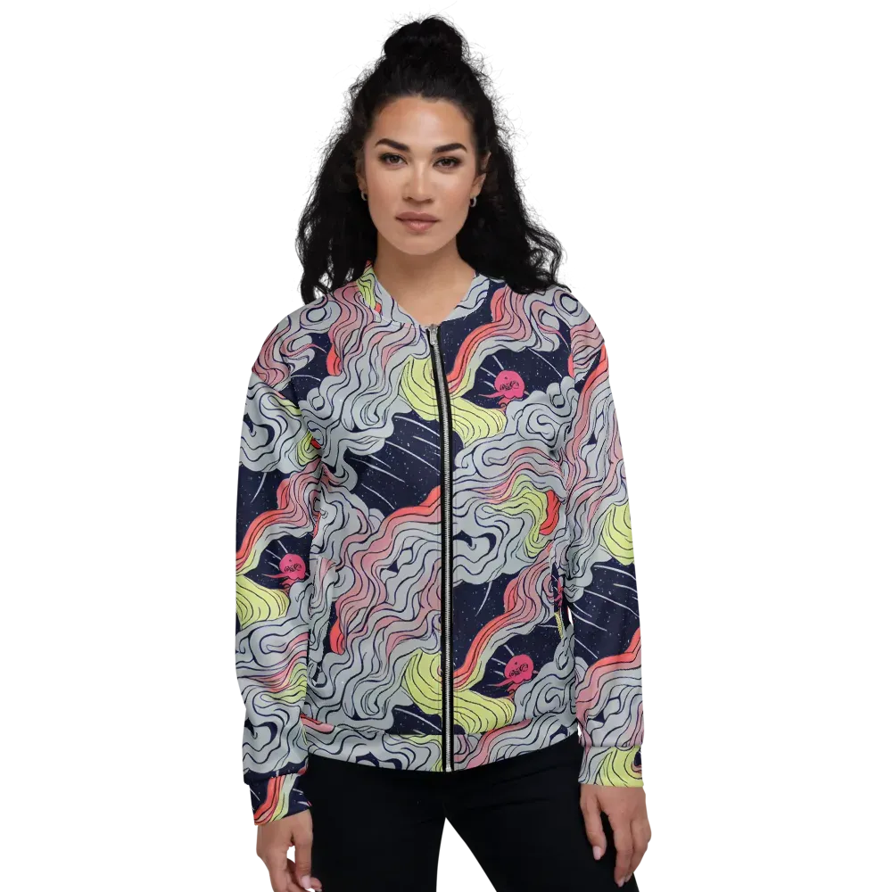 Stardust Drapery on Bomber Jacket — Front