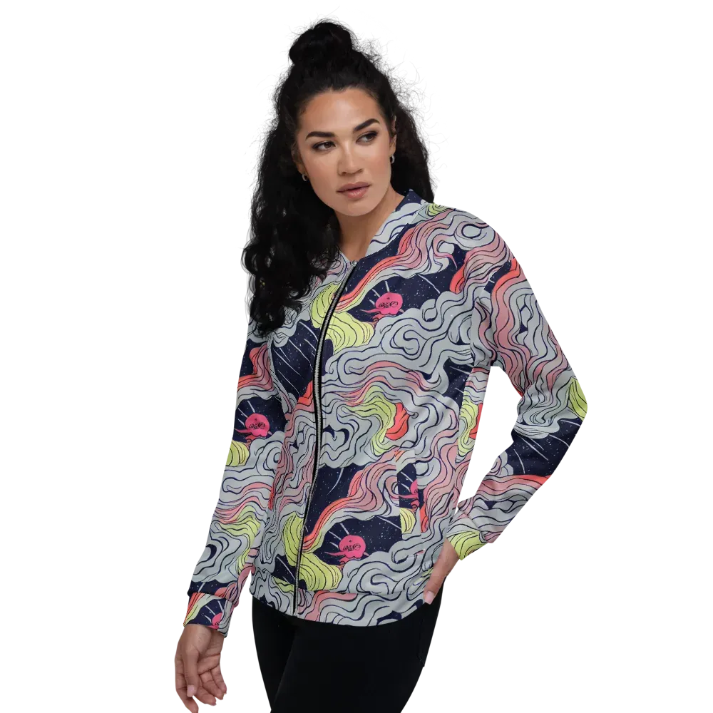 Stardust Drapery on Bomber Jacket — Left