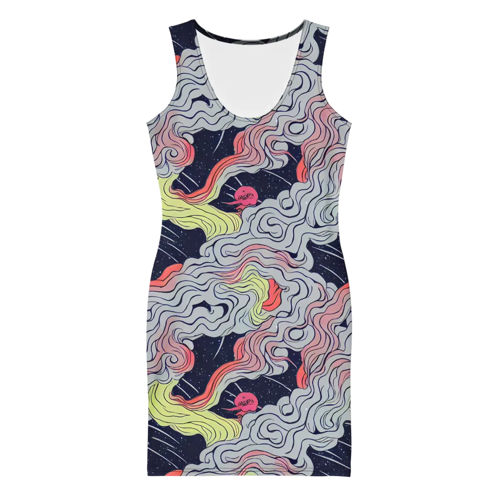 Stardust Drapery on Bodycon Dress — Front