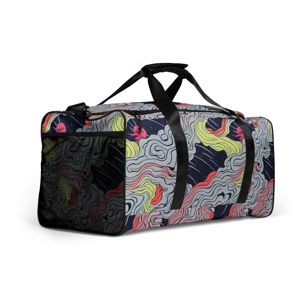 Stardust Drapery on Duffle Bag — Right Front