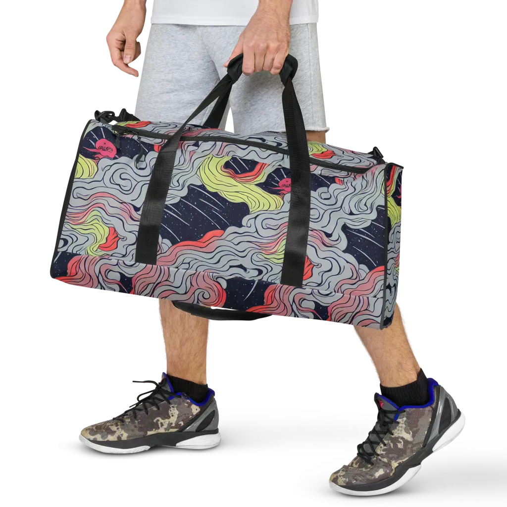 Stardust Drapery on Duffle Bag — Front