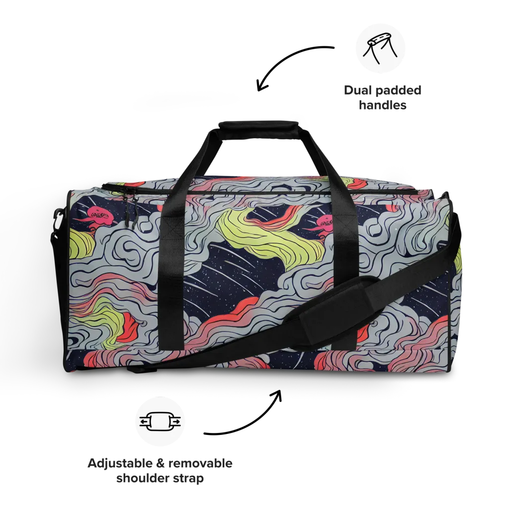 Stardust Drapery on Duffle Bag — Front