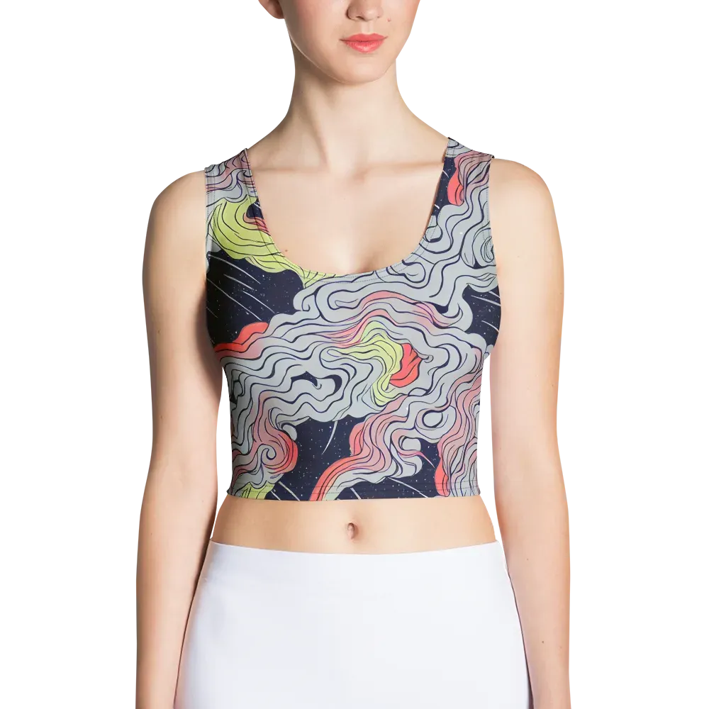 Stardust Drapery on Crop Top — Front