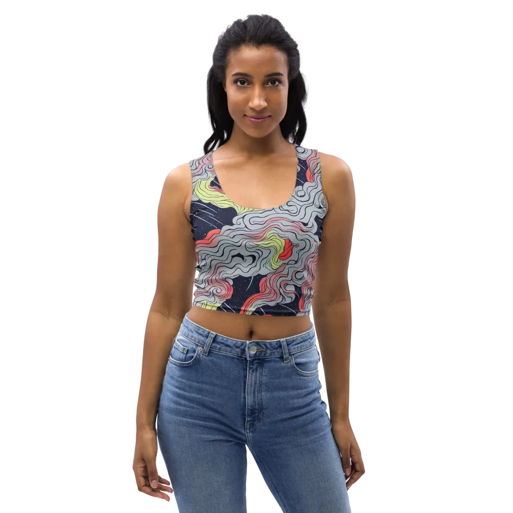Stardust Drapery on Crop Top — Front