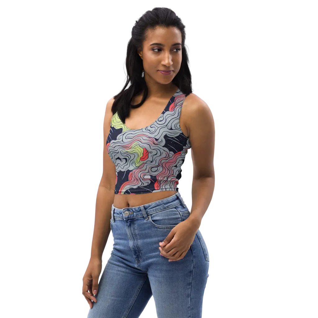 Stardust Drapery on Crop Top — Left Front