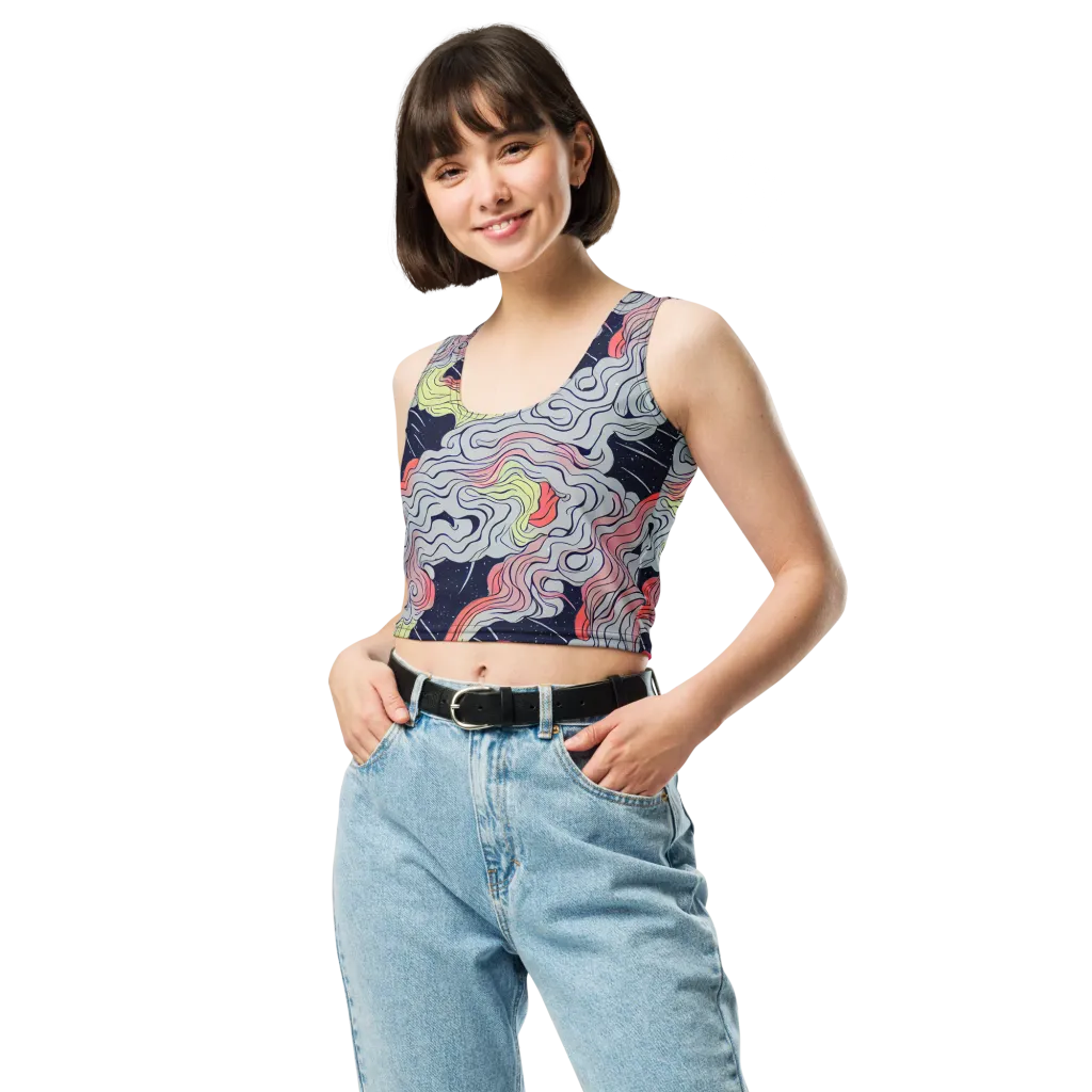 Stardust Drapery on Crop Top — Front