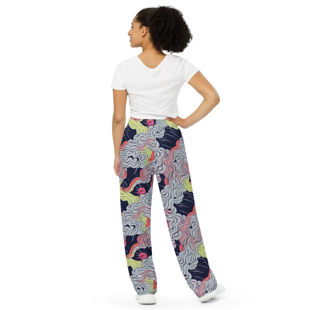 Stardust Drapery on Wide-Leg Pants — Back
