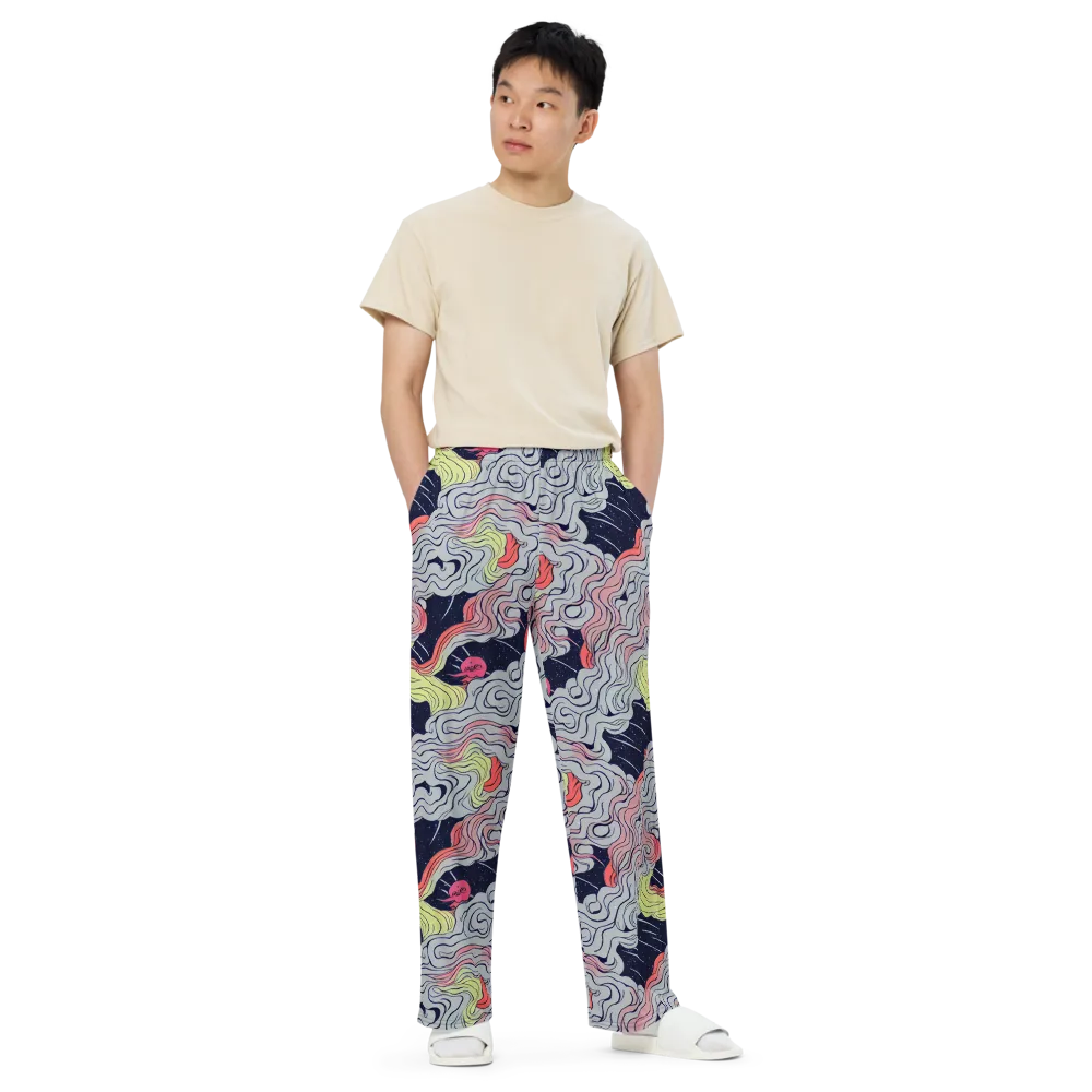 Stardust Drapery on Wide-Leg Pants — Front