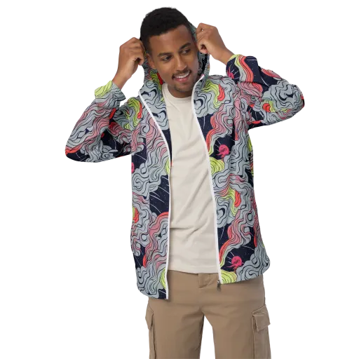 Stardust Drapery on a Men's Windbreaker