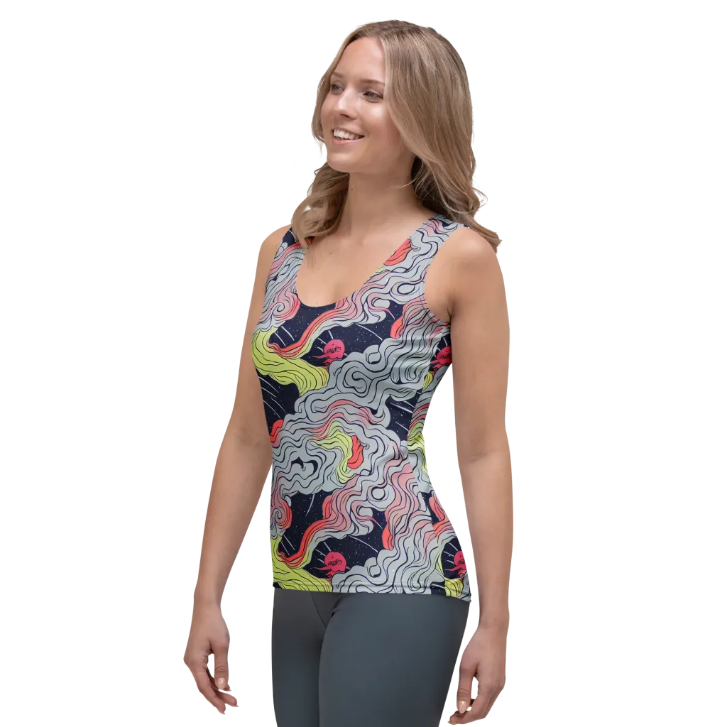 Stardust Drapery on Women's Tank Top — Left Front