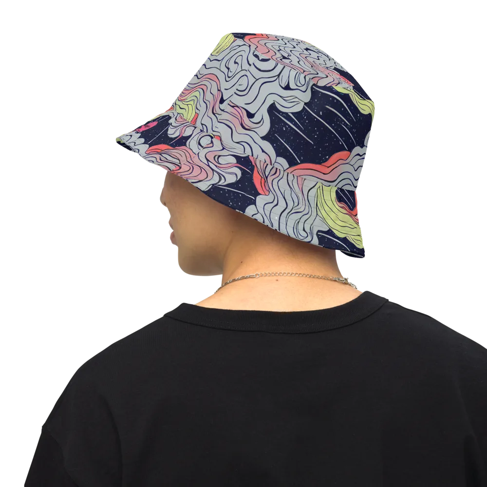 Stardust Drapery on Reversible Bucket Hat — Back Inside