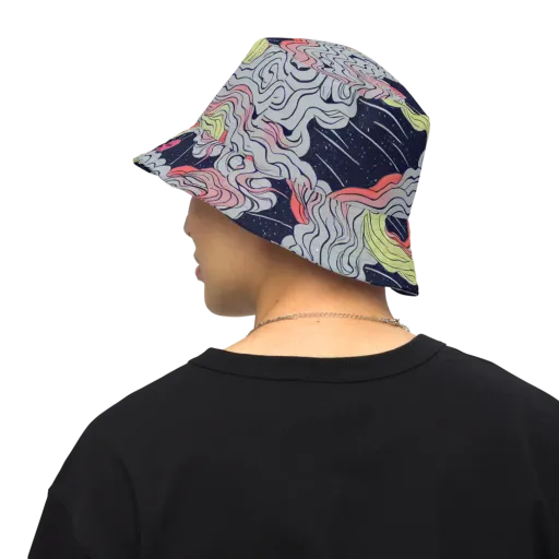 Stardust Drapery on a Reversible Bucket Hat