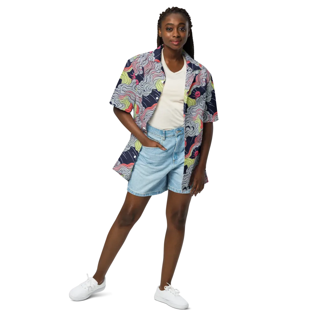 Stardust Drapery on Button Shirt — Front