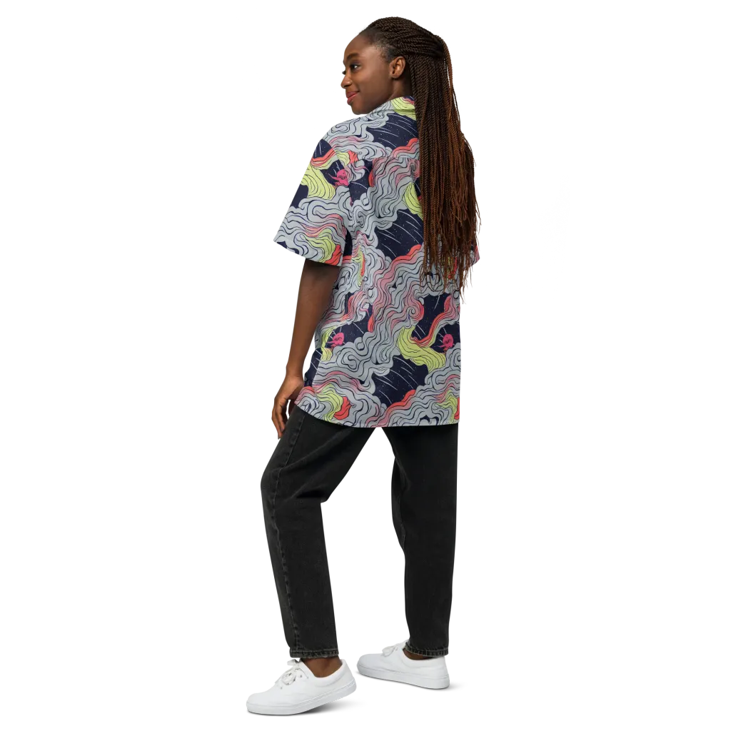 Stardust Drapery on Button Shirt — Back