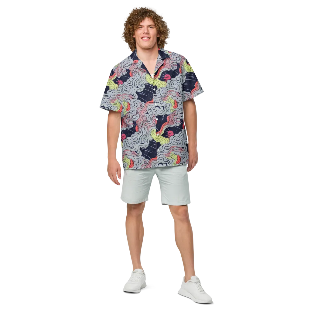 Stardust Drapery on Button Shirt — Front