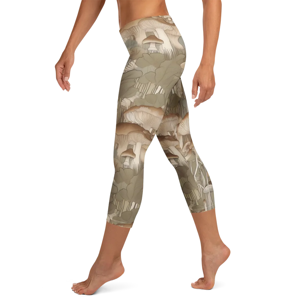 Fungal Reverie on Capri Leggings — Left