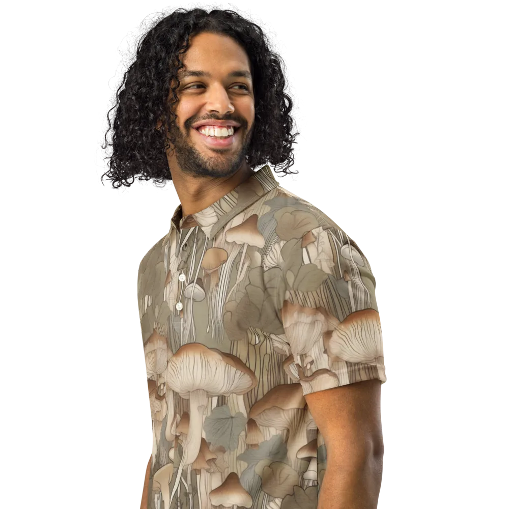 Fungal Reverie on Men's Slim Fit Polo Shirt — Left Front