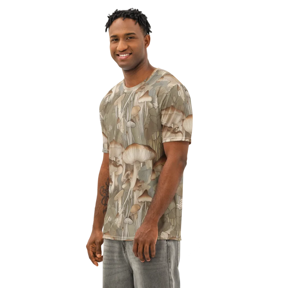 Fungal Reverie on Men's Cotton Crew Neck T-Shirt — Left Front