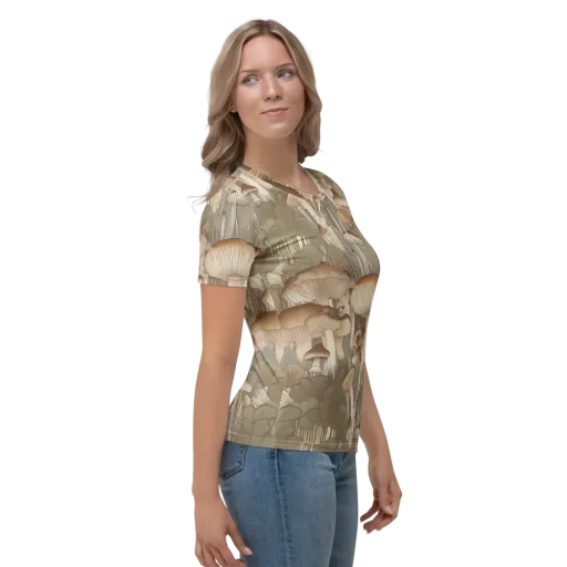 Fungal Reverie on a Women's Crew Neck T-Shirt