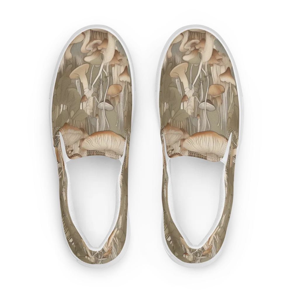 Fungal Reverie on Men's Slip-On Canvas Shoes — Front
