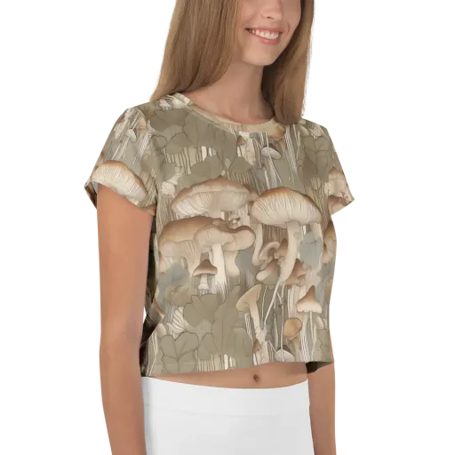 Fungal Reverie on a Crop Tee