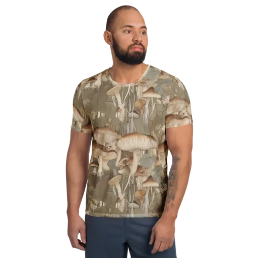 Fungal Reverie on a Men's Athletic T-Shirt
