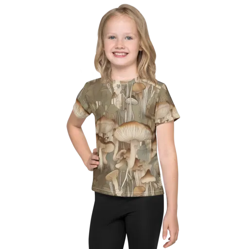 Fungal Reverie on a Kids Crew Neck T-Shirt