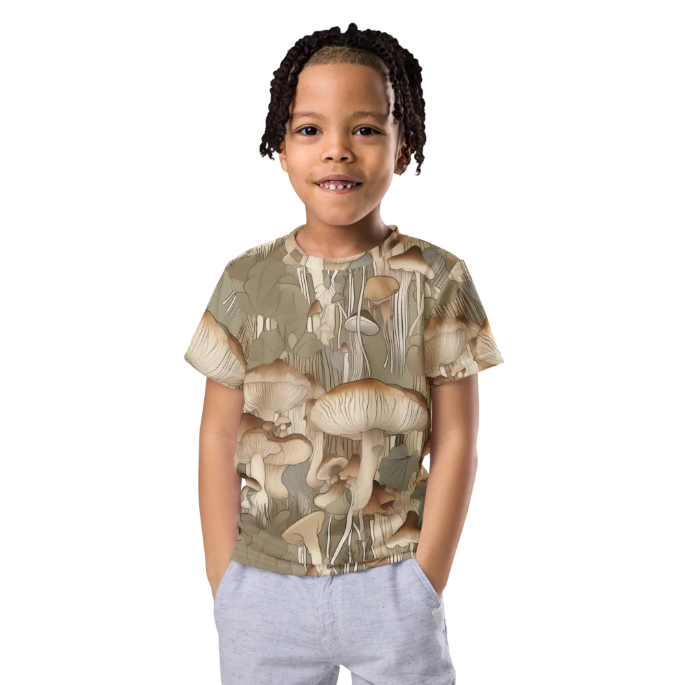 Fungal Reverie on Kids Crew Neck T-Shirt — Front
