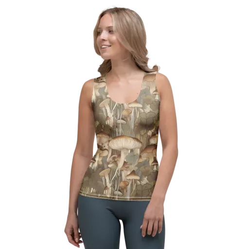 Fungal Reverie on a Women's Tank Top
