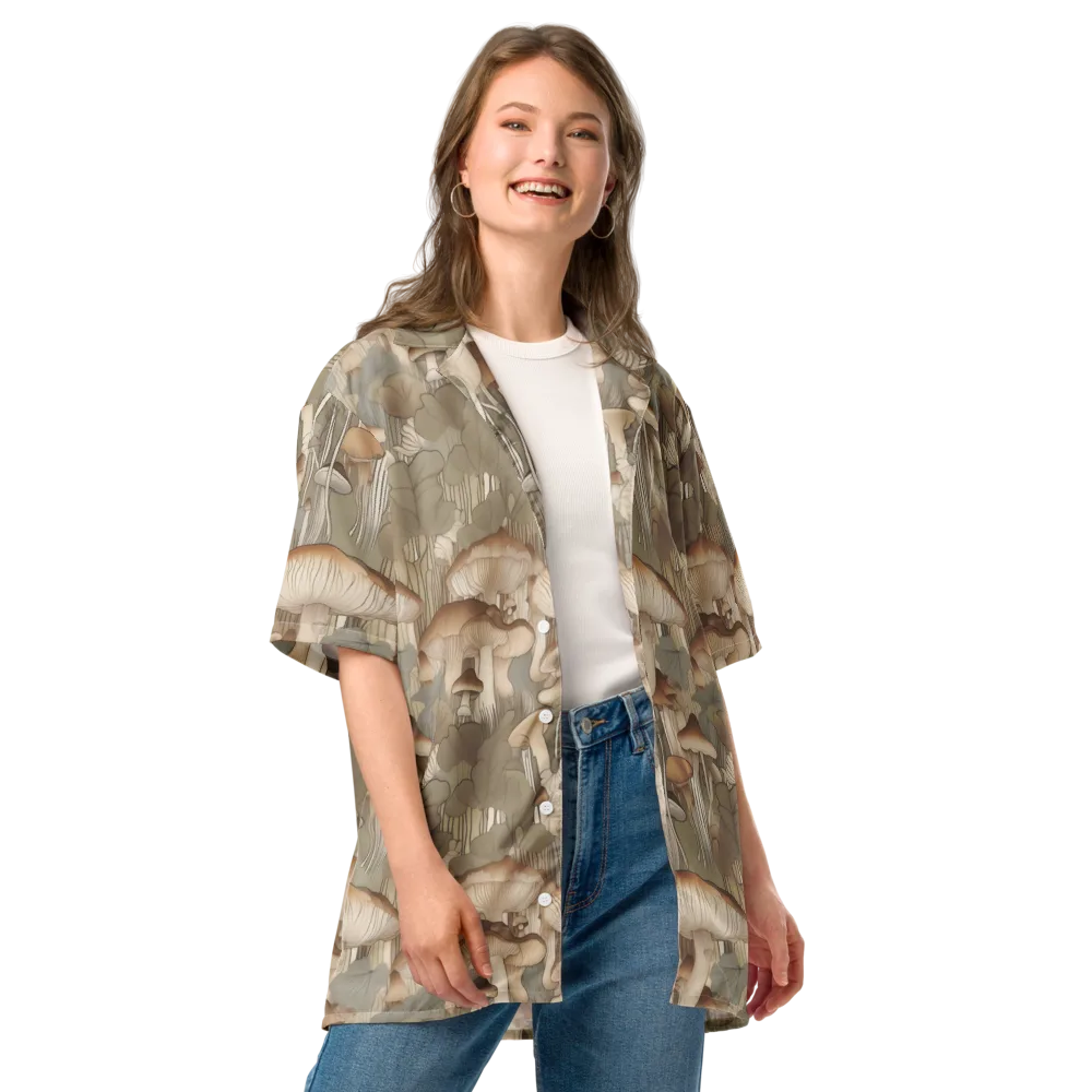 Fungal Reverie on Button Shirt — Front