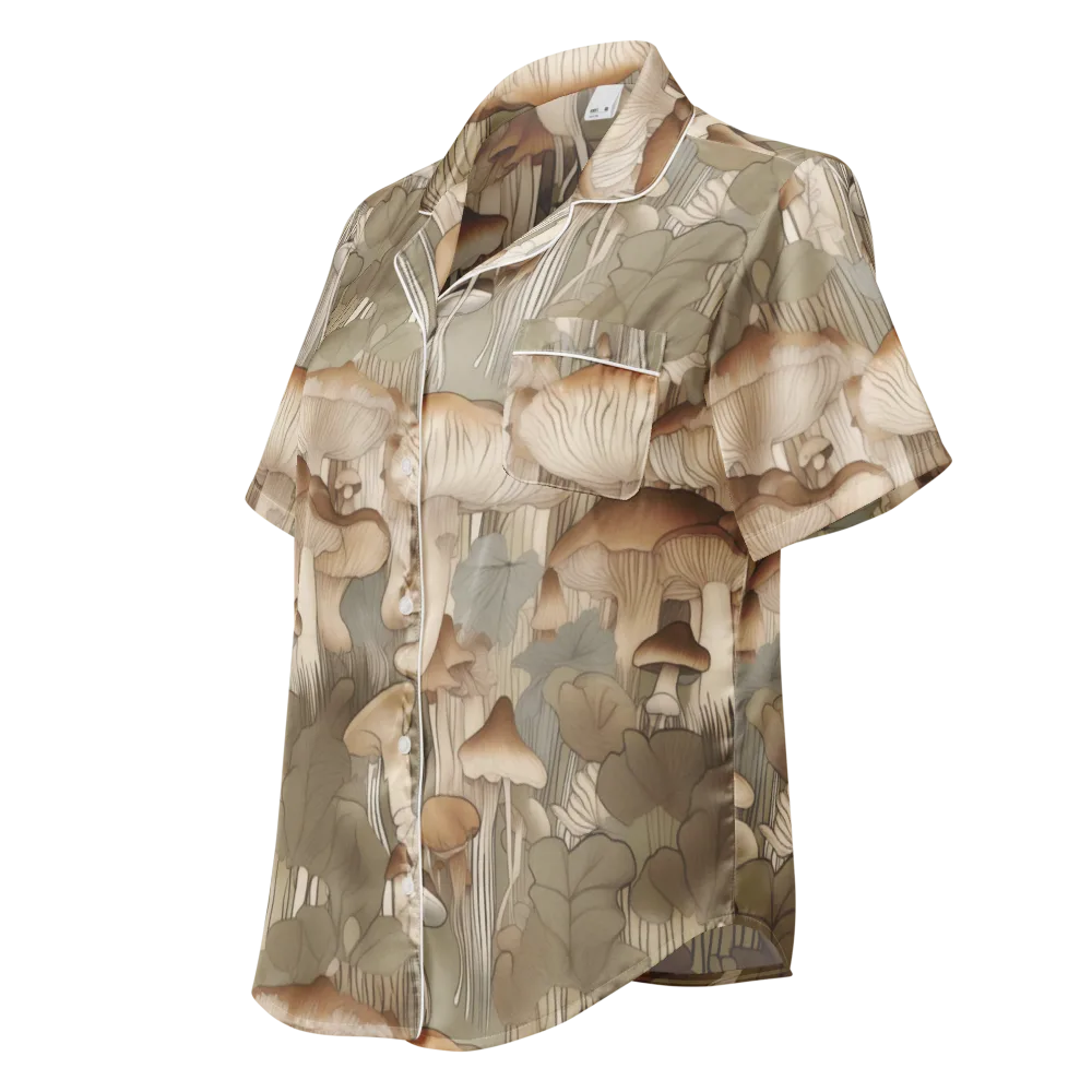 Fungal Reverie on Women's Short Sleeve Pajama Top — Left Front
