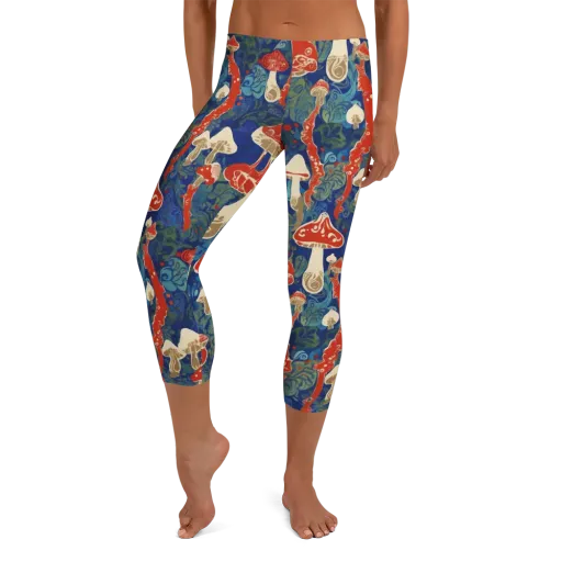 Scarlet Spore Garden on a Capri Leggings