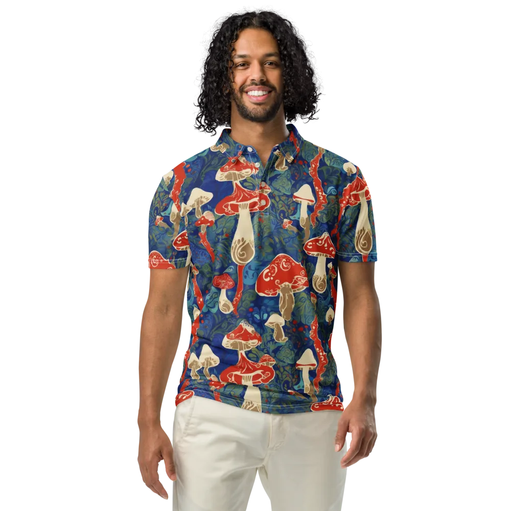 Scarlet Spore Garden on Men's Slim Fit Polo Shirt — Front