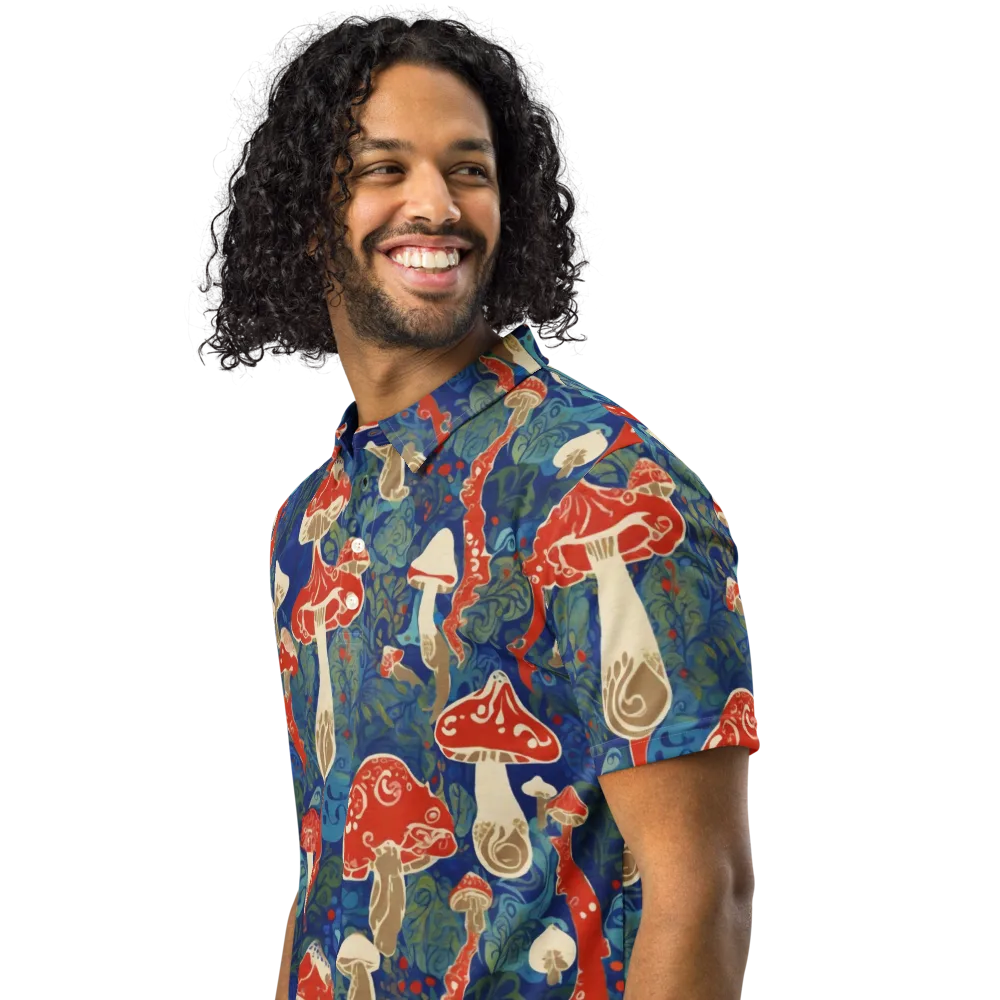 Scarlet Spore Garden on Men's Slim Fit Polo Shirt — Left Front