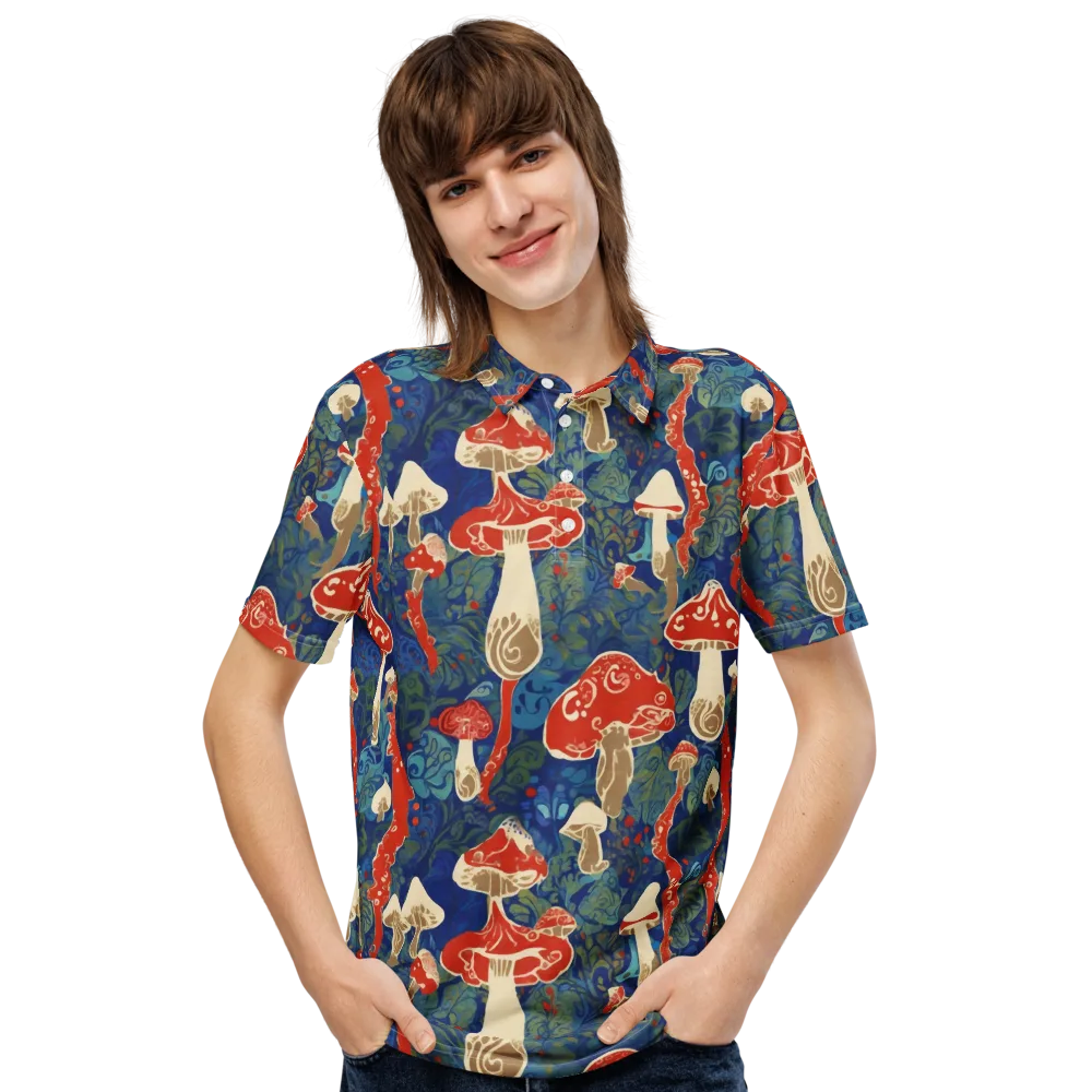 Scarlet Spore Garden on Men's Slim Fit Polo Shirt — Front