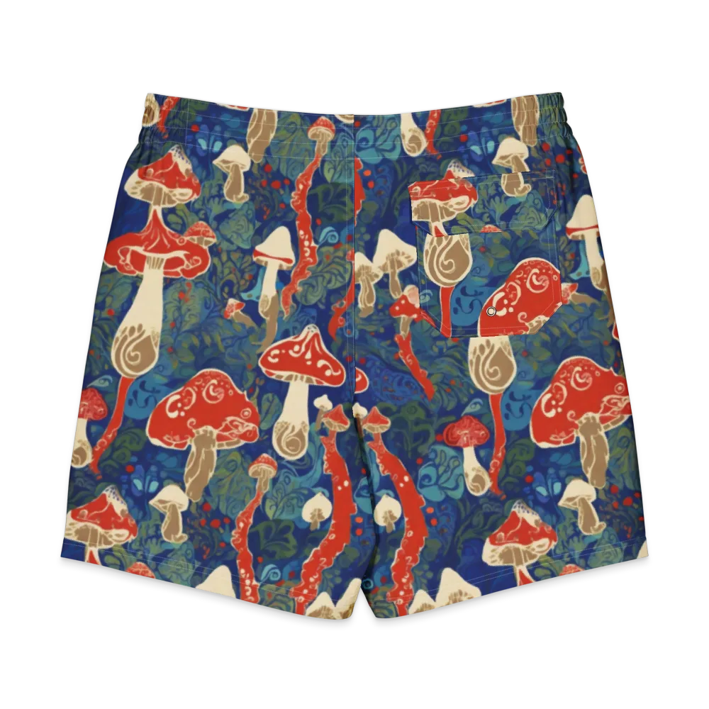 Scarlet Spore Garden on Men's Board Shorts — Back