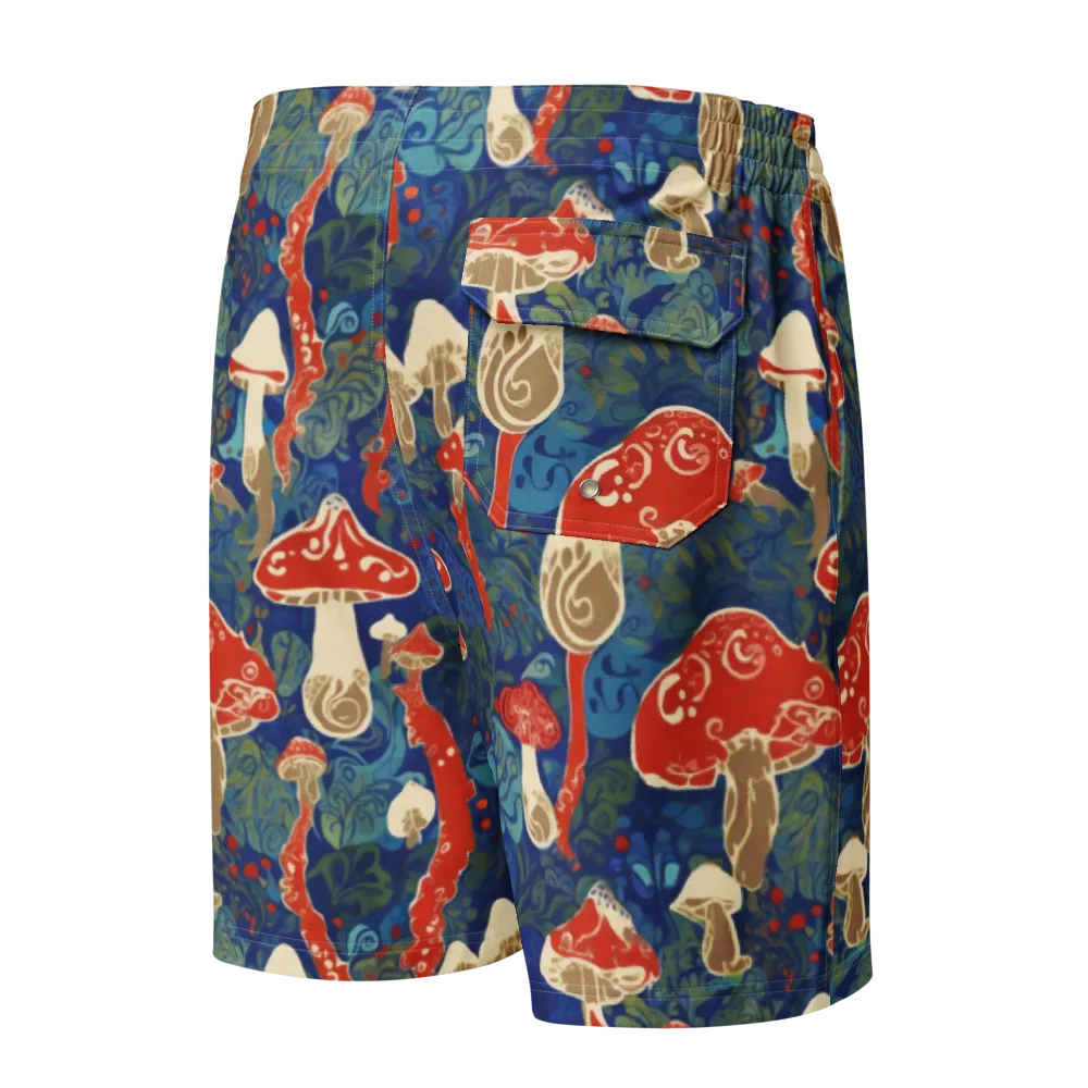 Scarlet Spore Garden on Men's Board Shorts — Back