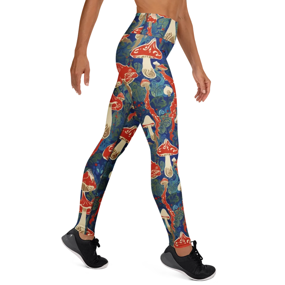 Scarlet Spore Garden on Yoga Leggings — Right