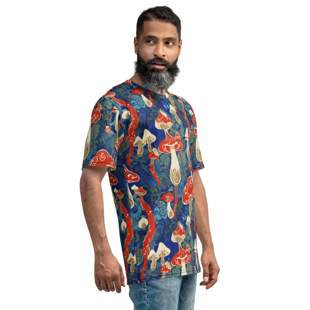 Scarlet Spore Garden on Men's Crew Neck T-Shirt — Right