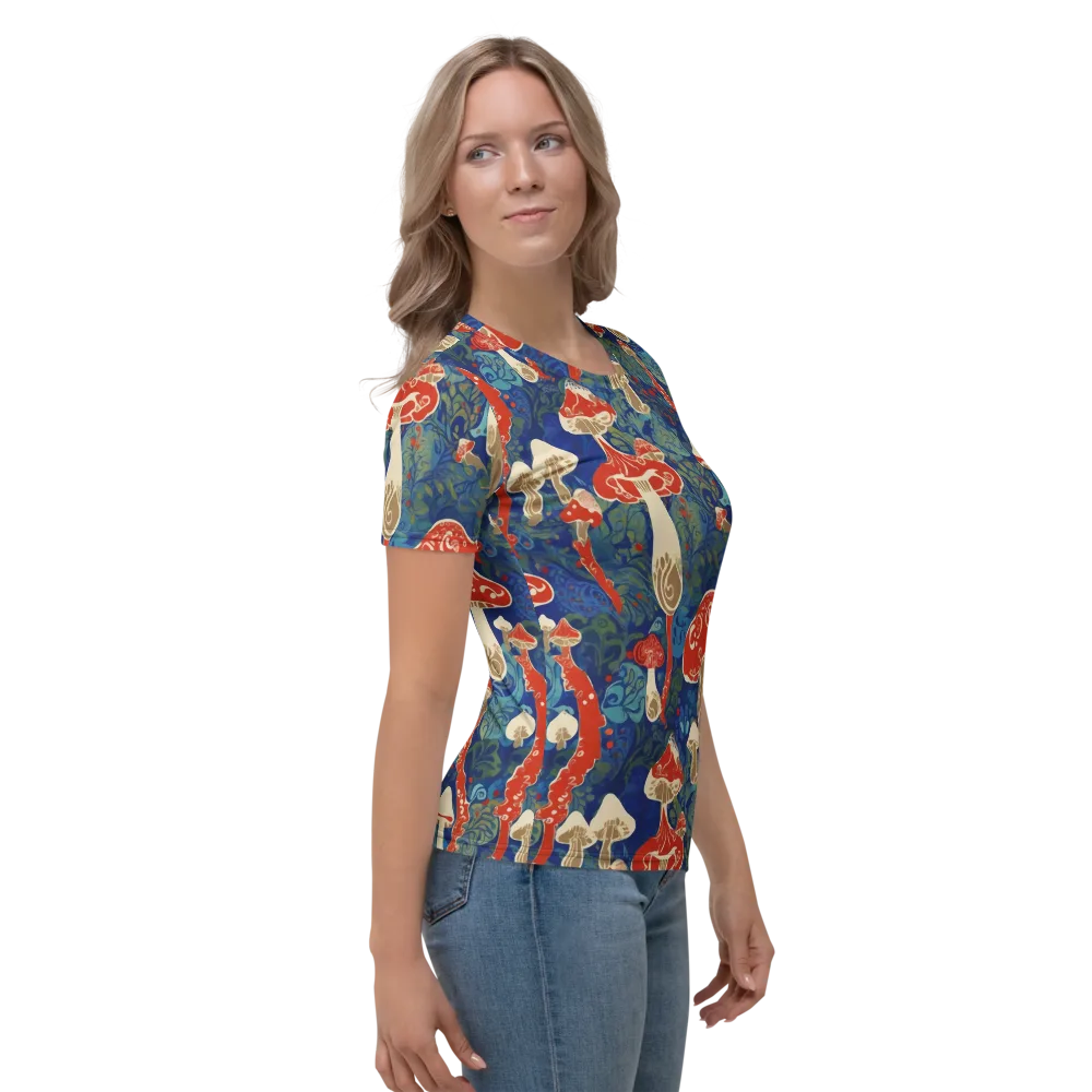Scarlet Spore Garden on Women's Crew Neck T-Shirt — Right