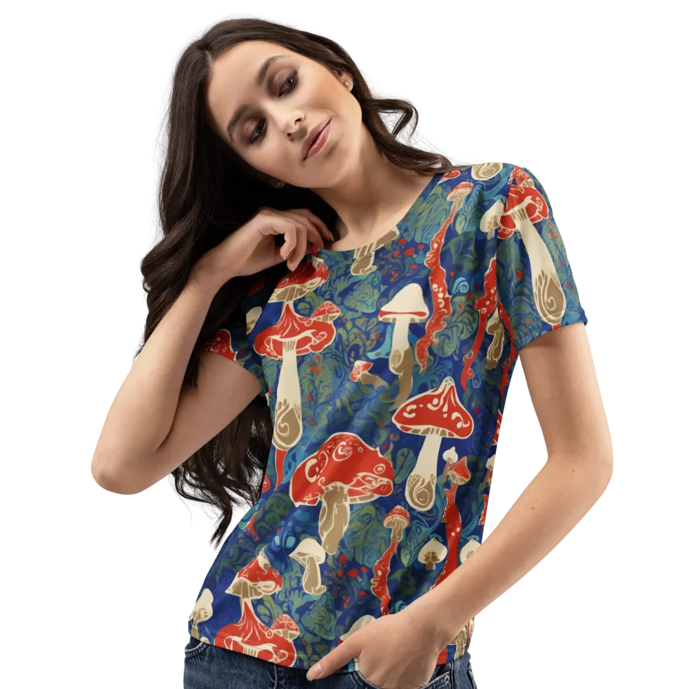 Scarlet Spore Garden on Women's Crew Neck T-Shirt — Left Front