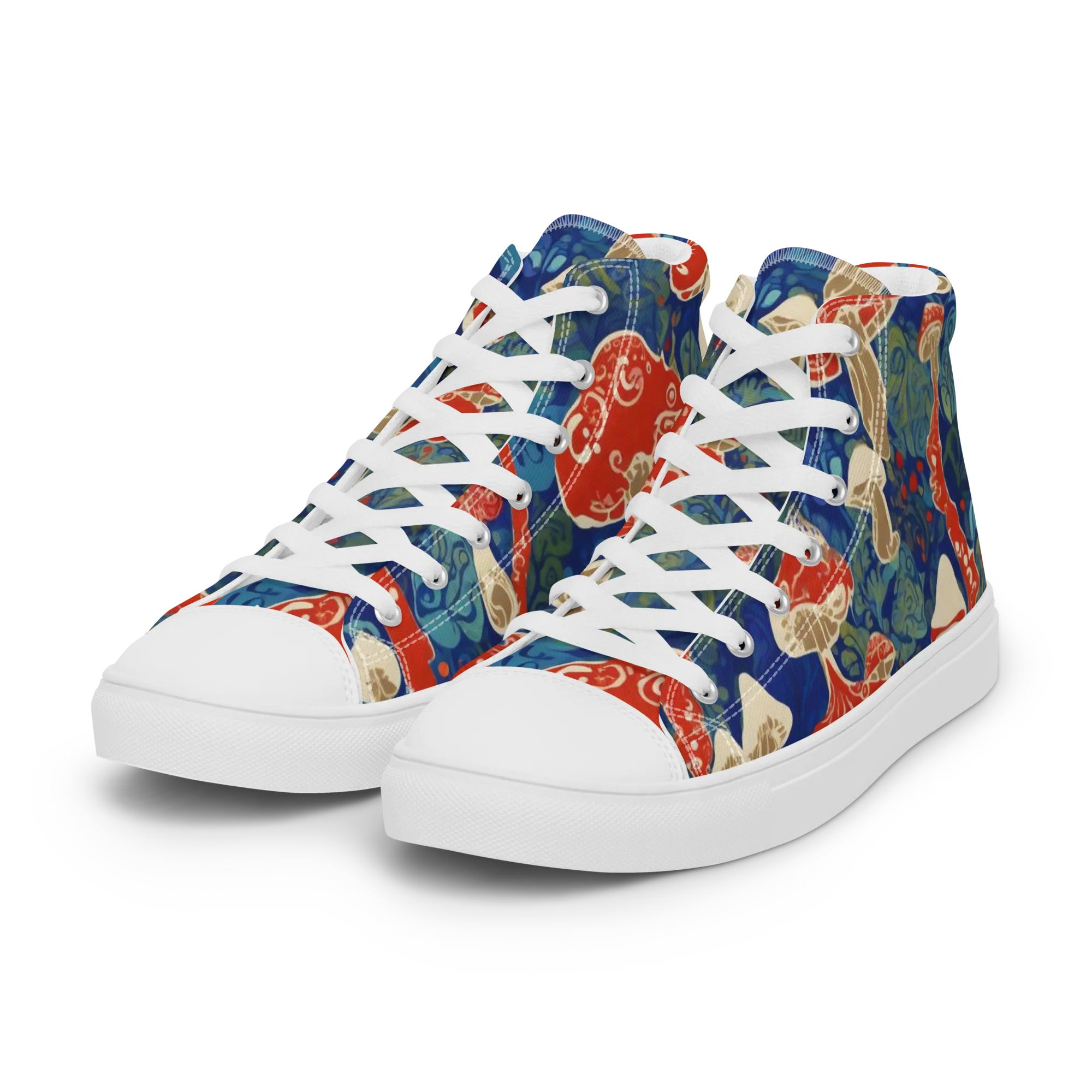 Scarlet Spore Garden on Women's High Top Canvas Shoes — Left Front