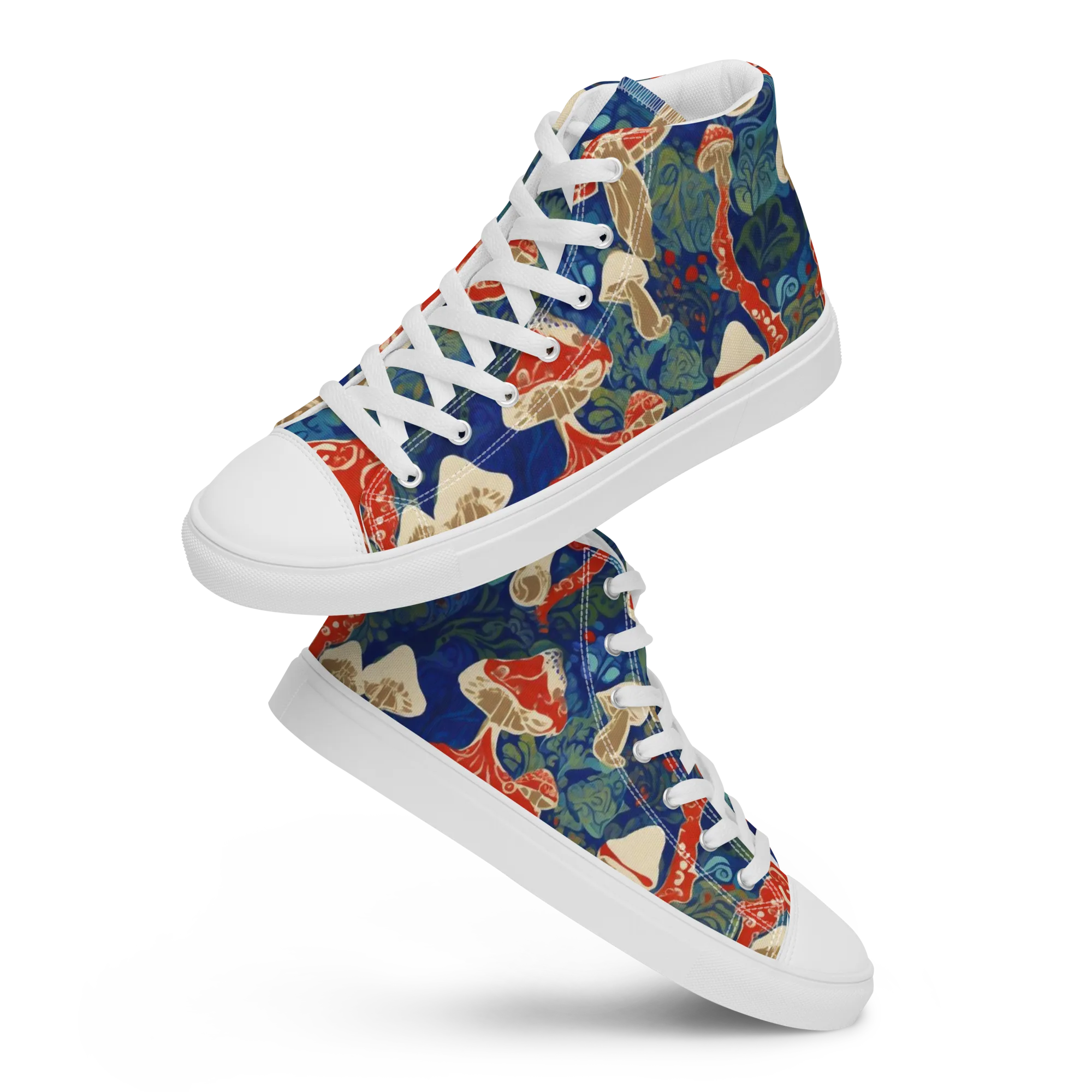 Scarlet Spore Garden on Women's High Top Canvas Shoes — Front