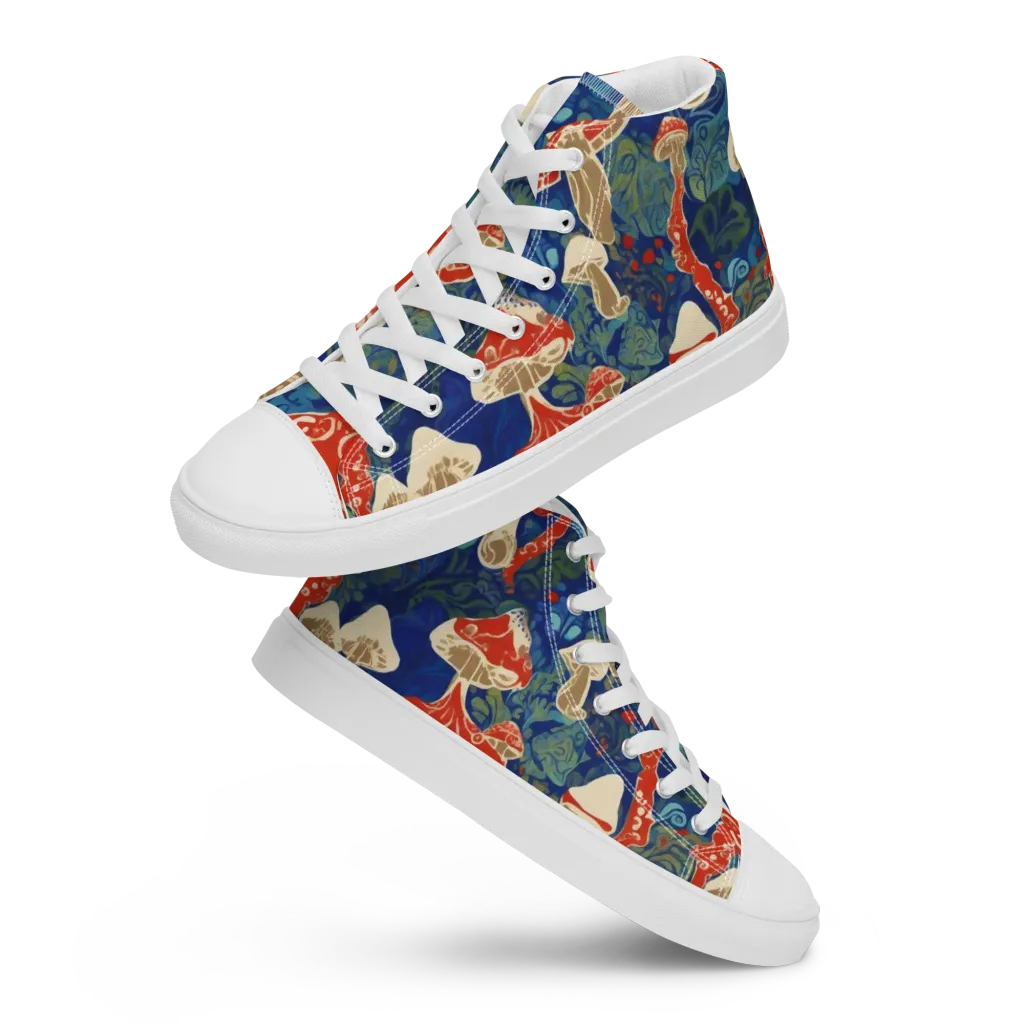 Scarlet Spore Garden on Women's High Top Canvas Shoes — Front