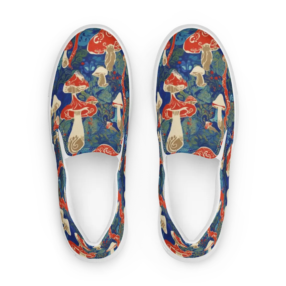 Scarlet Spore Garden on Men's Slip-On Canvas Shoes — Front